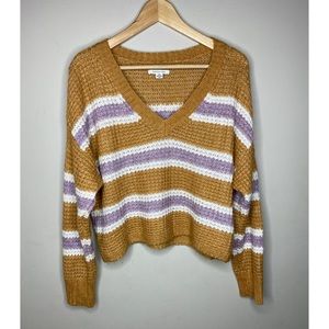 American Eagle wool blend semi crop v-neck sweater